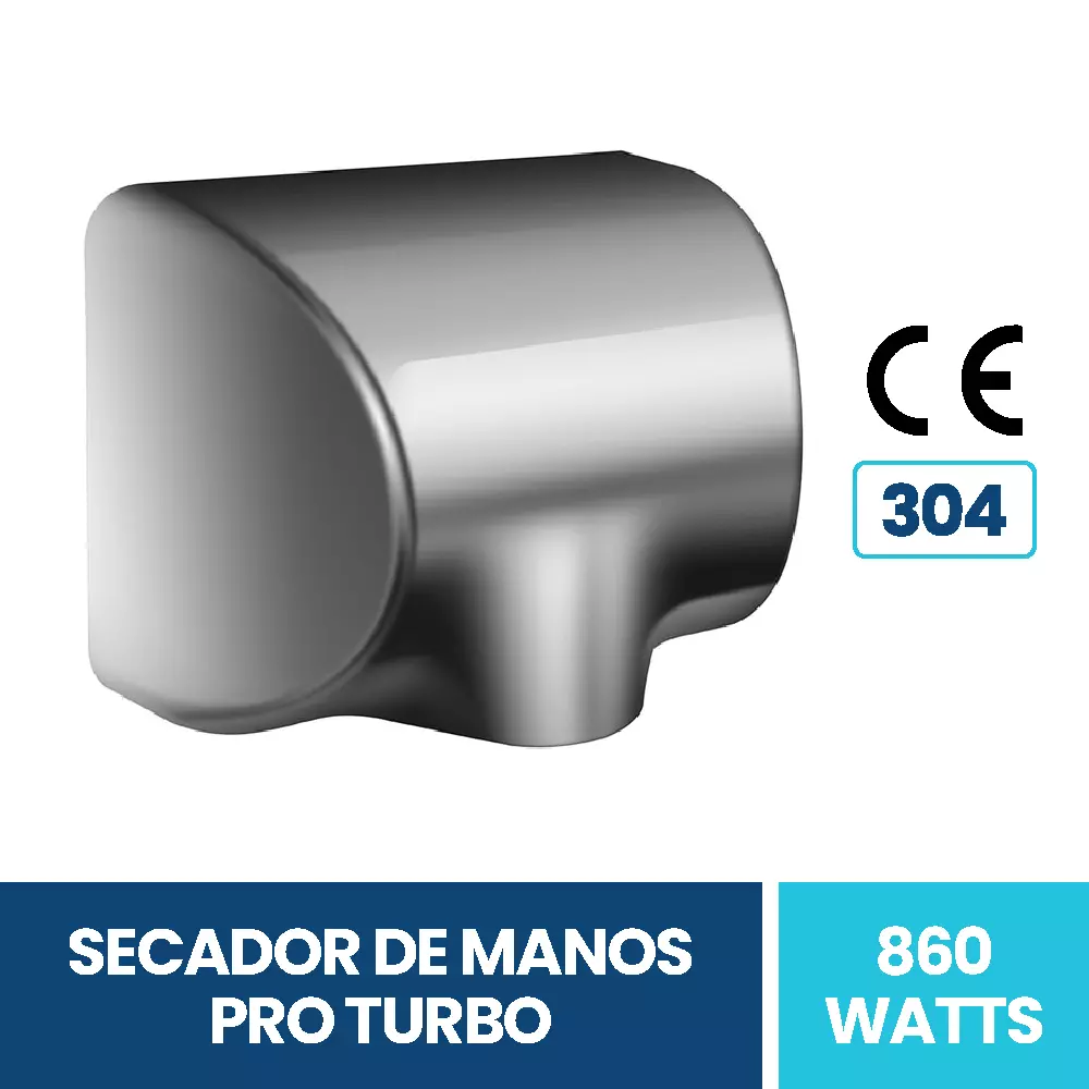 Secador en acero inoxidable 304, resistente y ideal para baños comerciales